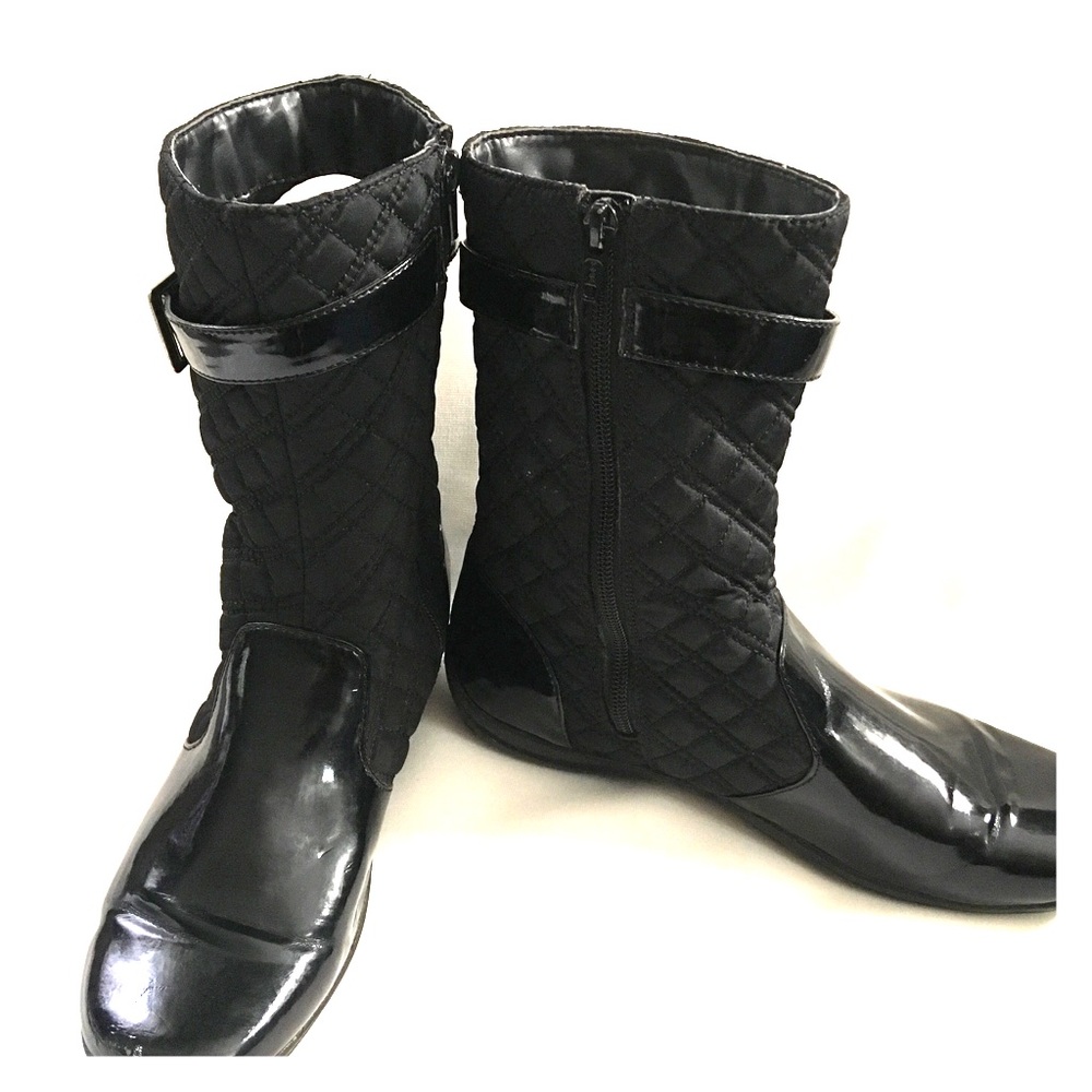 Naturalized Quilted/Patent Leather Fashion Boot